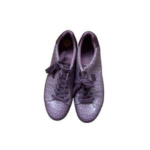 Guess Women's Size 11 All Over G Logo LaceUp Purple Low Top Casual Sneakers